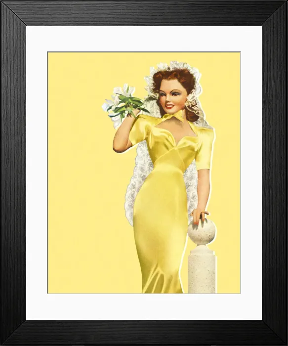 Framed Print : Pretty Woman Dressed in Yellow Framed Print : Pretty Woman Dressed in Yellow