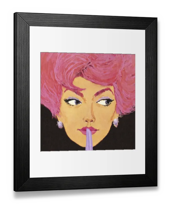 Framed Print : Closeup of a Woman with Pink Hair