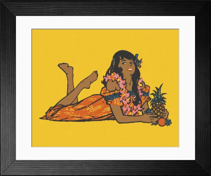 Framed Print : Hawaiian Girl Relaxing Framed Print : Hawaiian Girl Relaxing