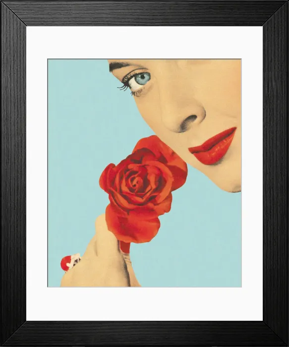 Framed Print : Woman Holding a Rose Framed Print : Woman Holding a Rose