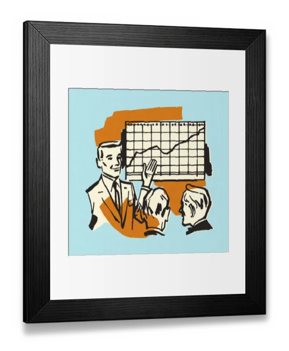 Framed Print : Businessman Presenting a Chart Framed Print : Businessman Presenting a Chart