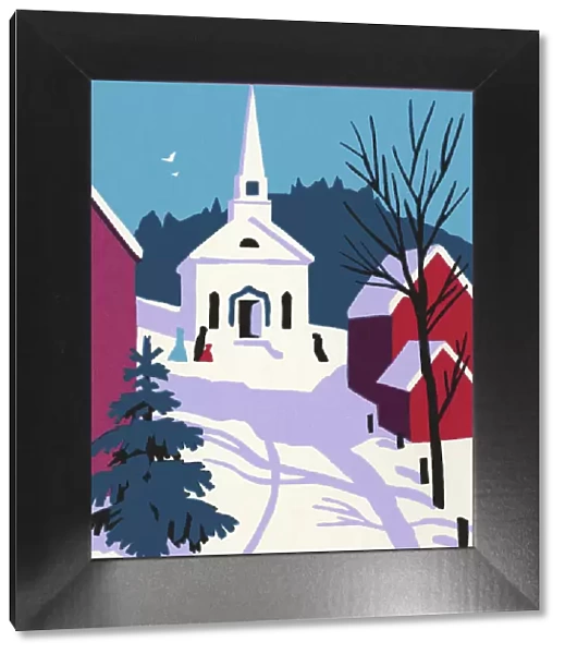 Winter Scene With a Small Church