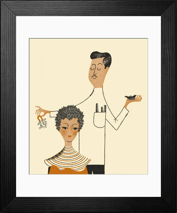 Framed Print : Woman Having Her Hair Done Framed Print : Woman Having Her Hair Done