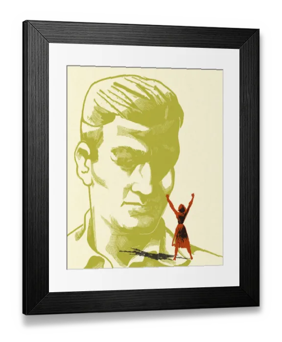 Framed Print : Man Looking at Shadowed Woman Framed Print : Man Looking at Shadowed Woman