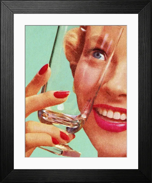 Framed Print : Woman Looking Through a Clean Glass Framed Print : Woman Looking Through a Clean Glass