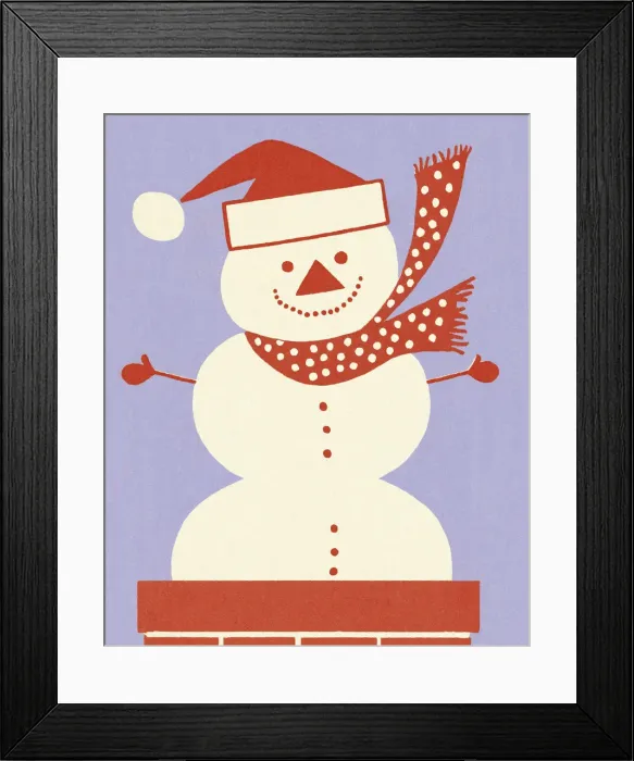 Framed Print : Santa Claus Snowman