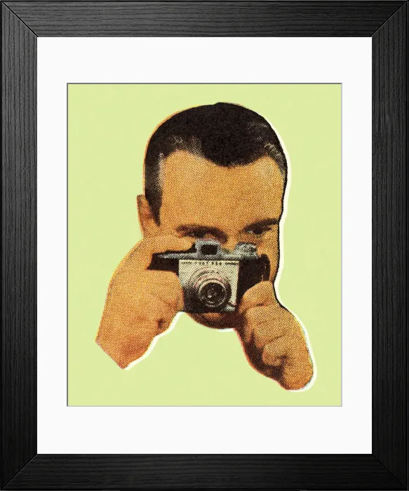 Framed Print : Man Using a Camera Framed Print : Man Using a Camera