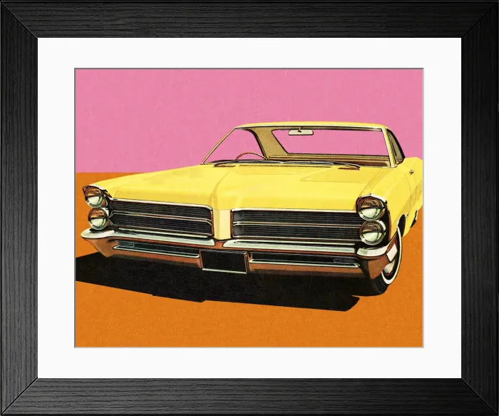Framed Print : Classic Yellow Car Framed Print : Classic Yellow Car