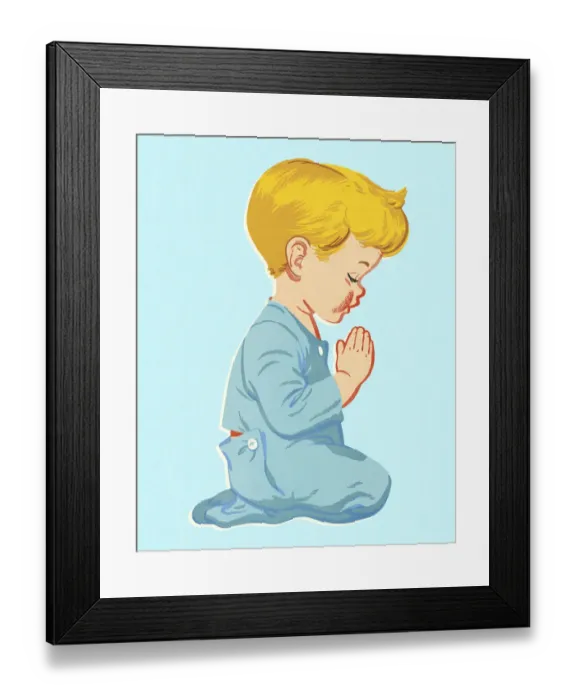 Framed Print : Boy Praying Framed Print : Boy Praying
