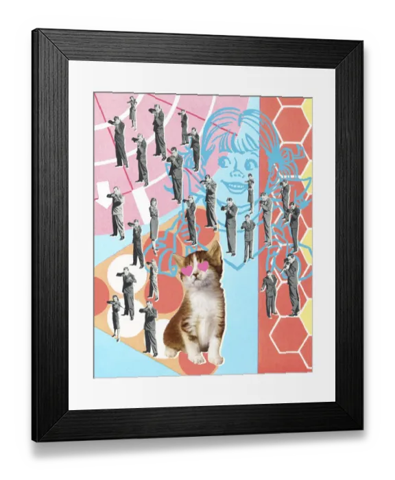 Framed Print : Multiple People Pointing Guns at a Kitten Framed Print : Multiple People Pointing Guns at a Kitten