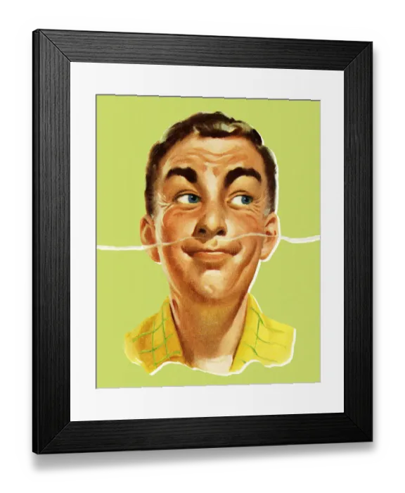 Framed Print : Man Smelling a Pleasant Odor Framed Print : Man Smelling a Pleasant Odor