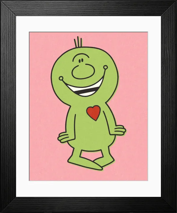 Framed Print : Green Alien in Love Framed Print : Green Alien in Love