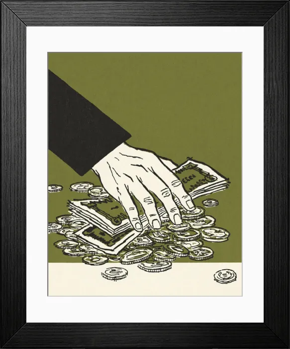 Framed Print : Hand Picking Up Money Framed Print : Hand Picking Up Money