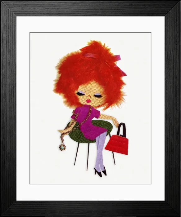 Framed Print : Stylish Lady Sitting on a Chair Framed Print : Stylish Lady Sitting on a Chair