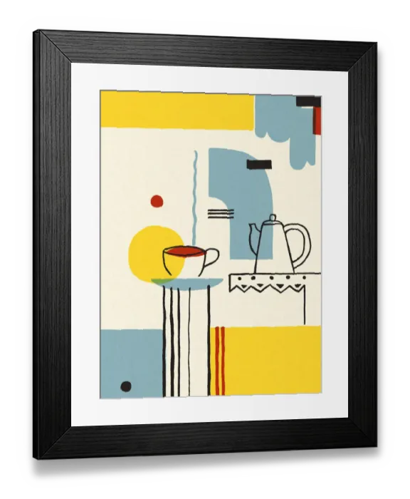 Framed Print : Coffee Cup and Coffee Pot Framed Print : Coffee Cup and Coffee Pot