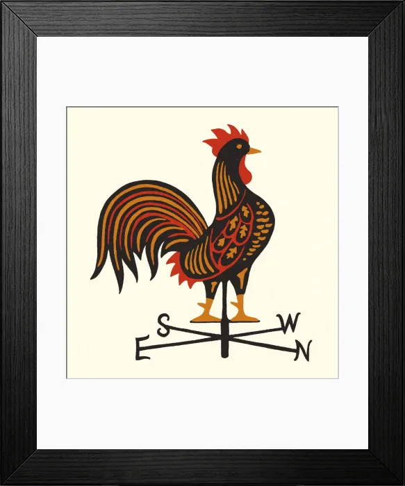 Framed Print : Rooster Weathervane Framed Print : Rooster Weathervane