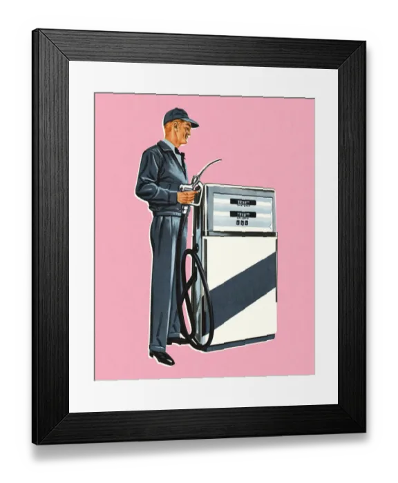 Framed Print : Gas Station Attendant Framed Print : Gas Station Attendant