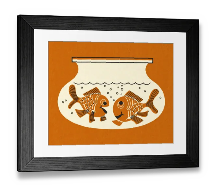 Framed Print : Two Goldfish in an Aquarium Framed Print : Two Goldfish in an Aquarium