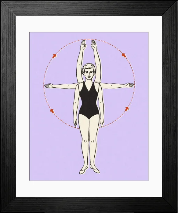 Framed Print : Woman Swinging Her Arms Framed Print : Woman Swinging Her Arms