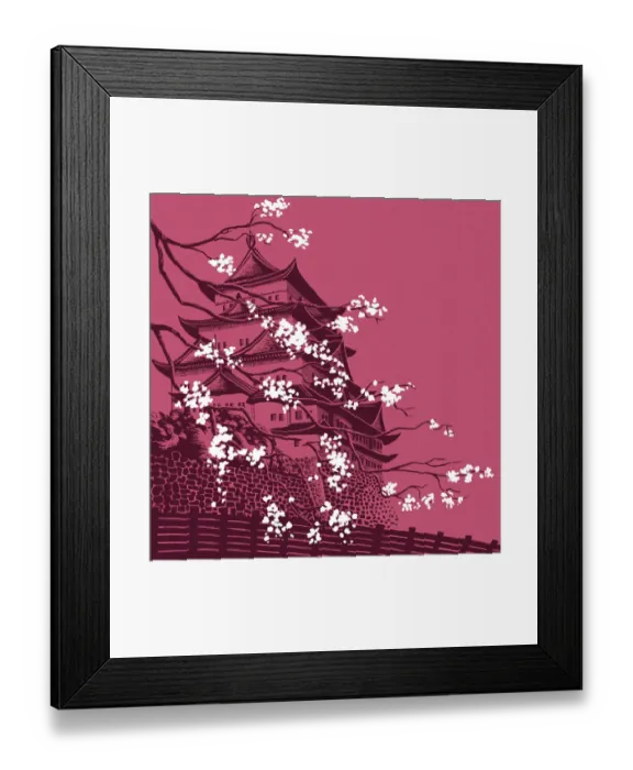 Framed Print : Branch In Front of a Pagoda Framed Print : Branch In Front of a Pagoda