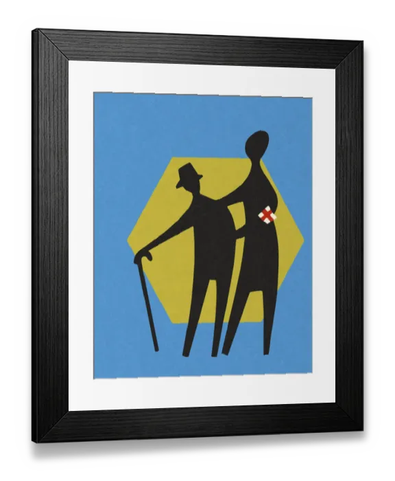 Framed Print : Person Helping an Older Person Framed Print : Person Helping an Older Person