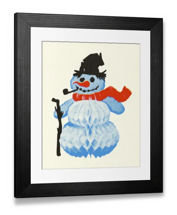 Framed Print : Paper Snowman Decoration Framed Print : Paper Snowman Decoration