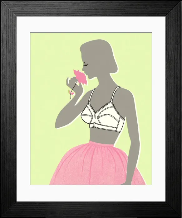Framed Print : Woman in a Skirt and Bra Framed Print : Woman in a Skirt and Bra
