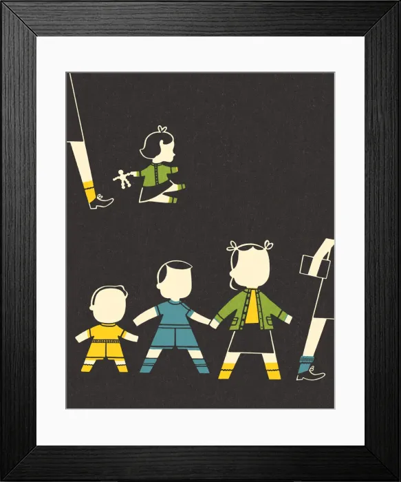 Framed Print : Children Walking