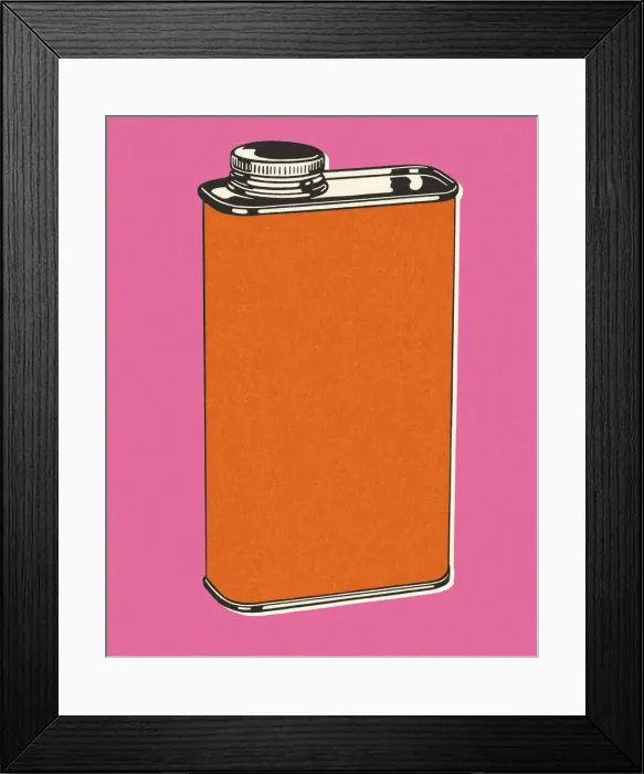 Framed Print : Metal Container with a Lid