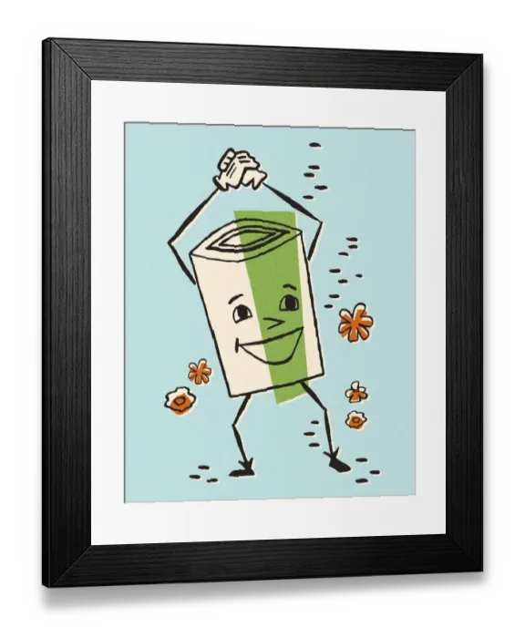 Framed Print : Smiling Can Character Framed Print : Smiling Can Character
