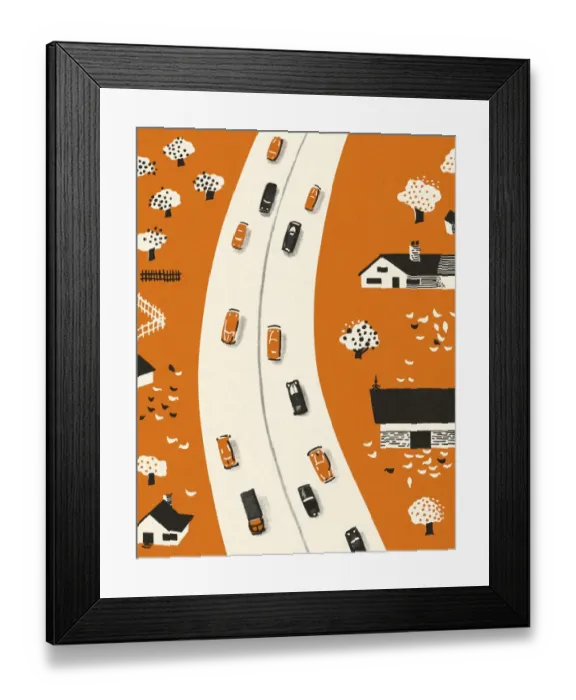 Framed Print : Busy Road in Rural Area Framed Print : Busy Road in Rural Area