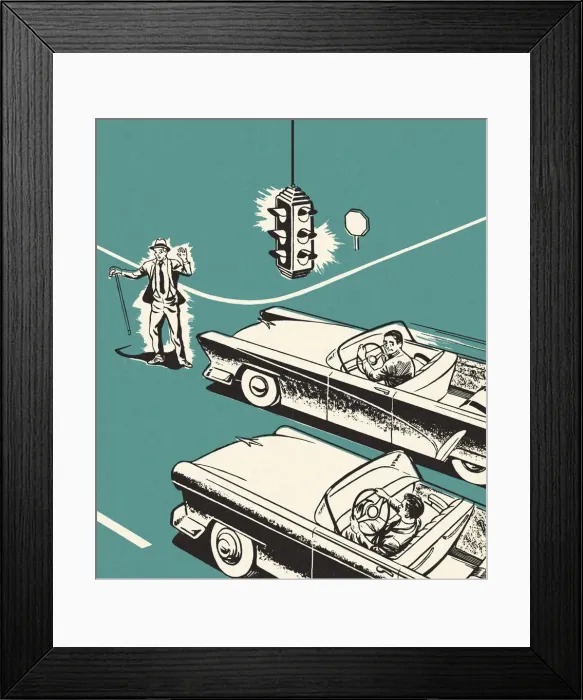 Framed Print : Pedestrian About To Be Hit By a Distracted Driver Framed Print : Pedestrian About To Be Hit By a Distracted Driver