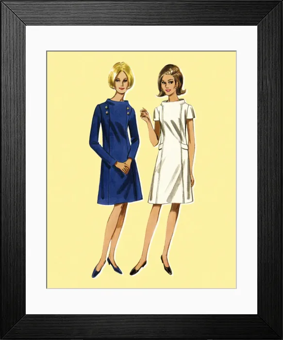 Framed Print : Two Women Wearing Dresses Framed Print : Two Women Wearing Dresses