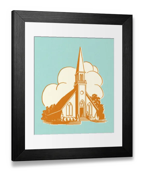 Framed Print : Church With a Steeple Framed Print : Church With a Steeple