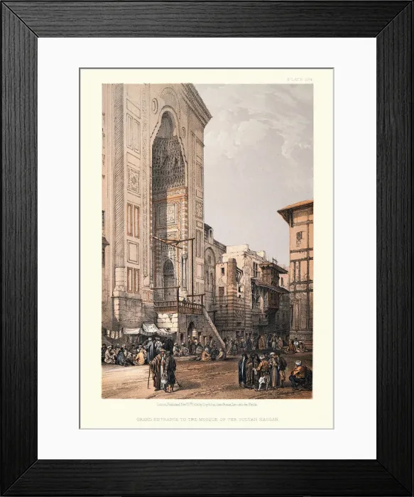 Framed Print : Grand entrance to the Mosque of the Sultan Hassan, Cairo, by David Roberts, 19th Century