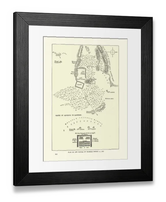 Framed Print : Plan of the Battle of Hasheen March 20th 1885, Mahdist War Framed Print : Plan of the Battle of Hasheen March 20th 1885, Mahdist War