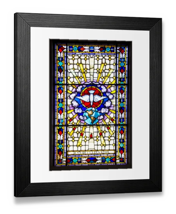 Framed Print : Stained glass window in Church in Costa Rica Framed Print : Stained glass window in Church in Costa Rica