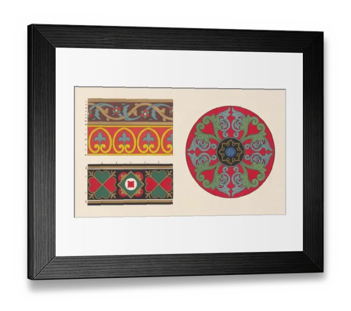 Framed Print : Arabian, pompeian, byzantine, and romanesque ornaments, chromolithograph Framed Print : Arabian, pompeian, byzantine, and romanesque ornaments, chromolithograph