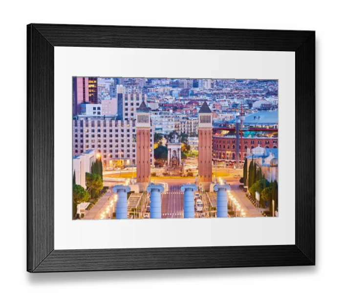 Framed Print : The skyline of Barcelona, Spain Framed Print : The skyline of Barcelona, Spain