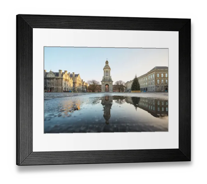 Framed Print : A reflection of the Campanile in Trinity College, Dublin City, Ireland
