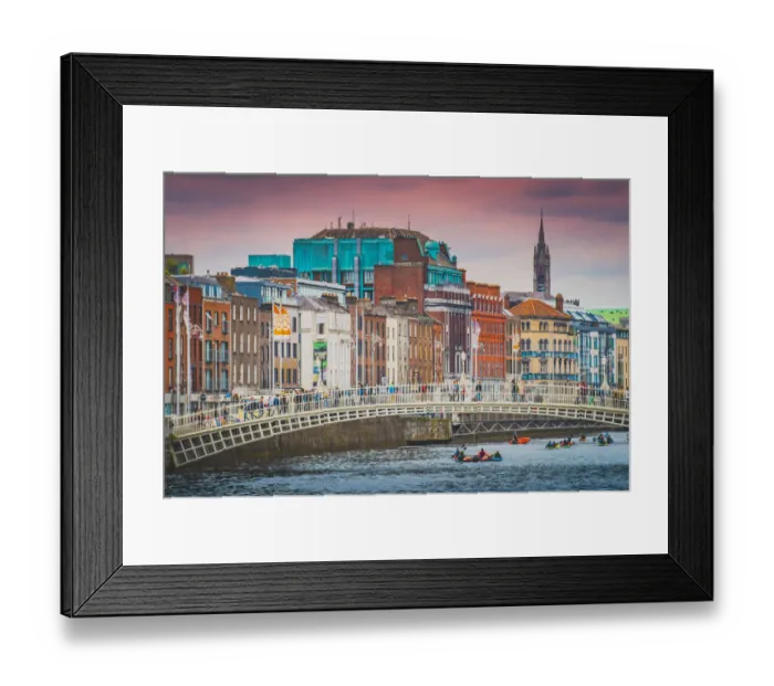 Framed Print : Dublin old town and Ha penny Bridge, Ireland Framed Print : Dublin old town and Ha penny Bridge, Ireland