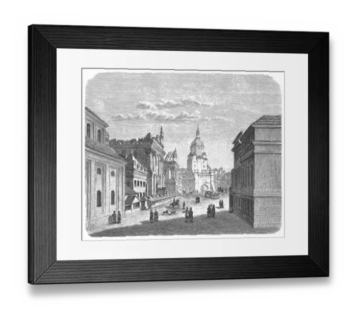 Framed Print : Dublin. |Illustration of a Dublin Framed Print : Dublin. |Illustration of a Dublin