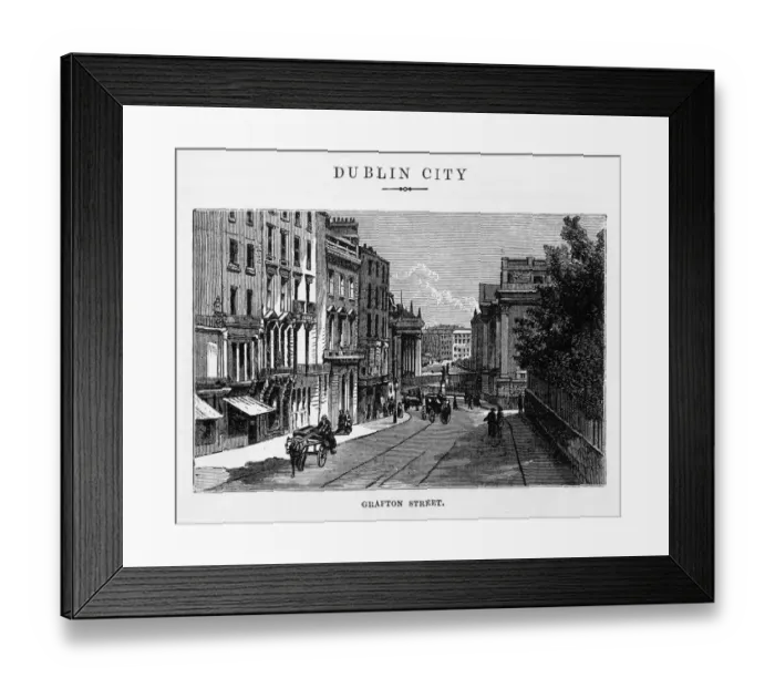 Framed Print : Grafton Street in Dublin, Ireland Victorian Engraving, 1840 Framed Print : Grafton Street in Dublin, Ireland Victorian Engraving, 1840