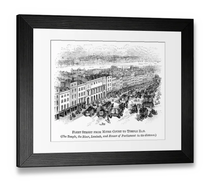 Framed Print : Fleet Street with Temple Bar (Crystal Palace in distance) 1871 Framed Print : Fleet Street with Temple Bar (Crystal Palace in distance) 1871