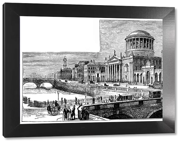 The Four Courts in Dublin, Ireland - 19th Century