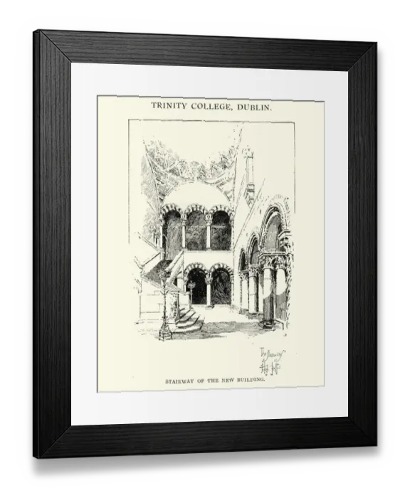 Framed Print : Stairway of New Building of Trinity College, Dublin, 1892 Framed Print : Stairway of New Building of Trinity College, Dublin, 1892