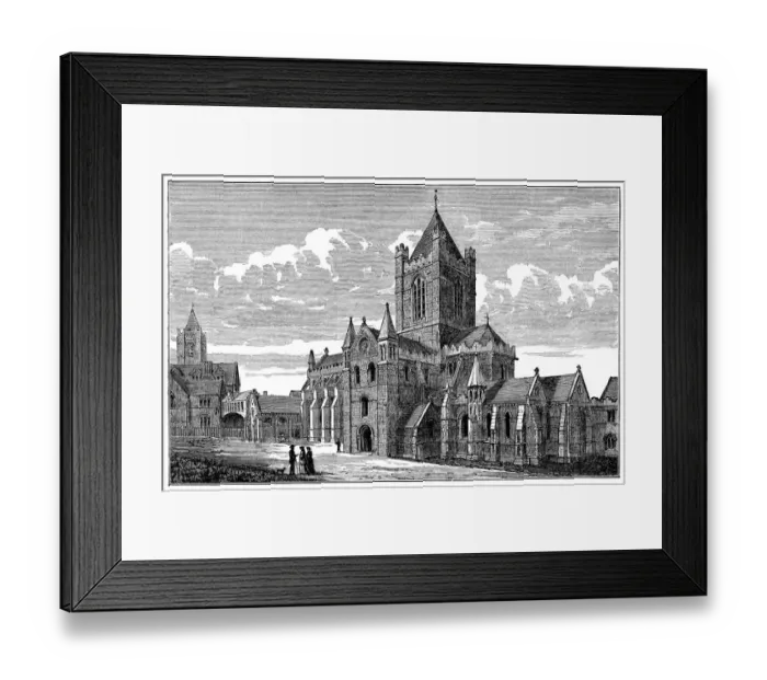 Framed Print : Christ Church Cathedral in Dublin, Ireland - 19th Century Framed Print : Christ Church Cathedral in Dublin, Ireland - 19th Century