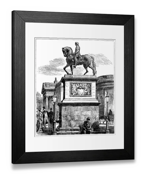 Framed Print : Statue of William III at College Green in Dublin, Ireland - 19th Century Framed Print : Statue of William III at College Green in Dublin, Ireland - 19th Century