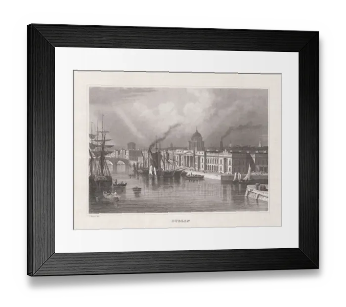 Framed Print : Historical view of Dublin, Ireland, steel engraving, published in 1857 Framed Print : Historical view of Dublin, Ireland, steel engraving, published in 1857