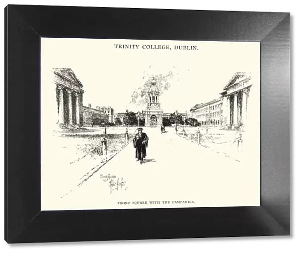 Front Square with Campanile of Trinity College, Dublin, 1892